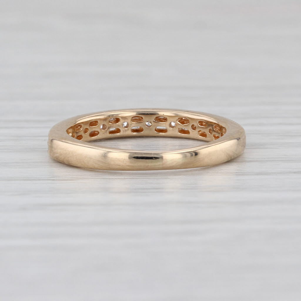 0.20ctw Diamond Wedding Ring 14k Yellow Gold Stackable Anniversary Band Size 4.5