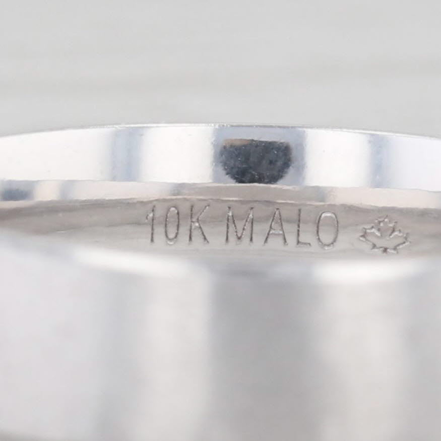 Light Gray Brushed Men's Wedding Band 10k White Gold Size 10 Comfort Fit Ring