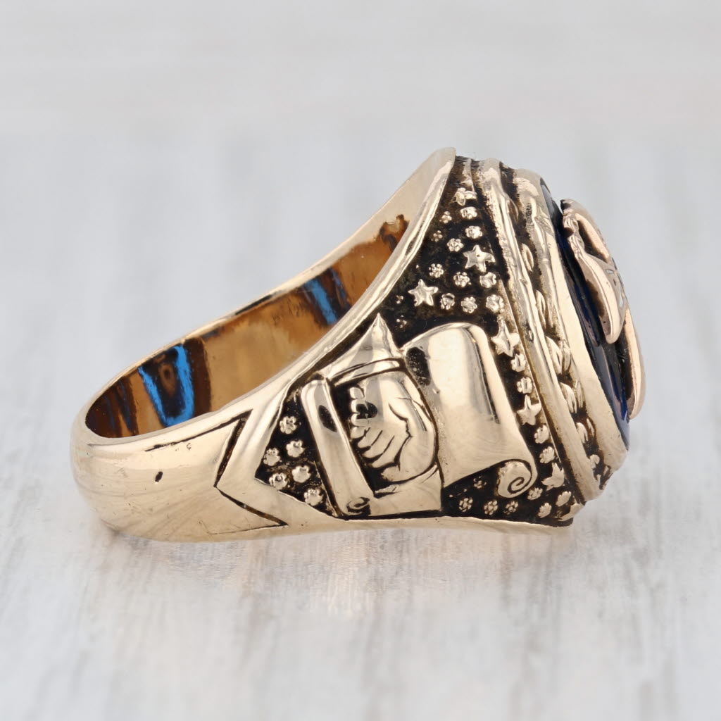 Vintage Sigma Chi Fraternity Cross Crest Class Ring 14k Yellow Gold Size 10
