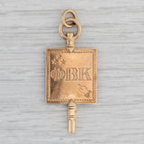 Gray Phi Beta Kappa Key Fob 10k Gold Vintage Fraternity Honor Society