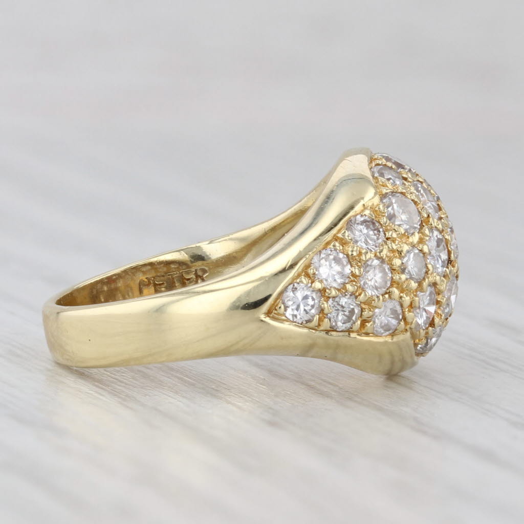 1.63ctw Diamond Cluster Ring 18k Yellow Gold Size 5.75
