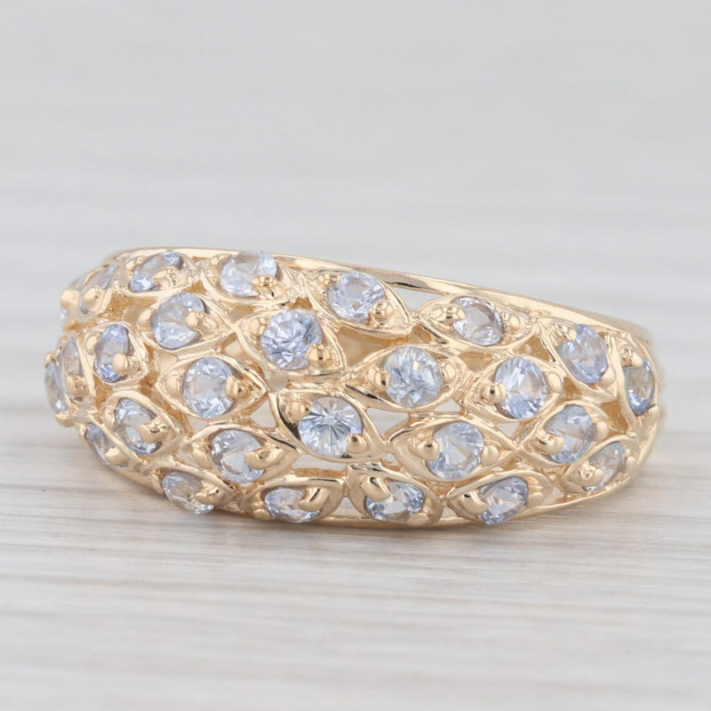 1.35ctw White Colorless Sapphire Cluster Ring 10k Yellow Gold Size 7.25