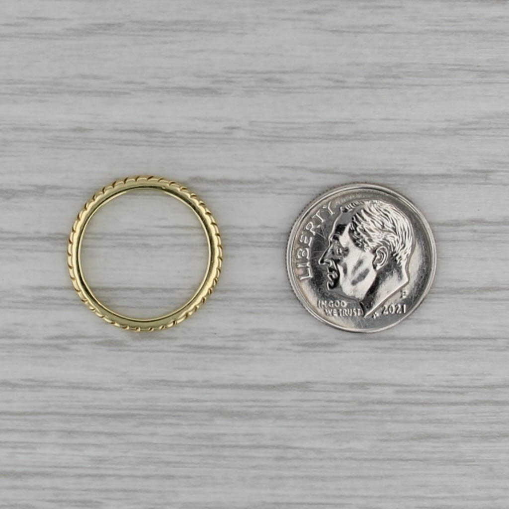 Hidalgo Etched Scalloped Band 18k Yellow Gold Size 4 Stackable Ring