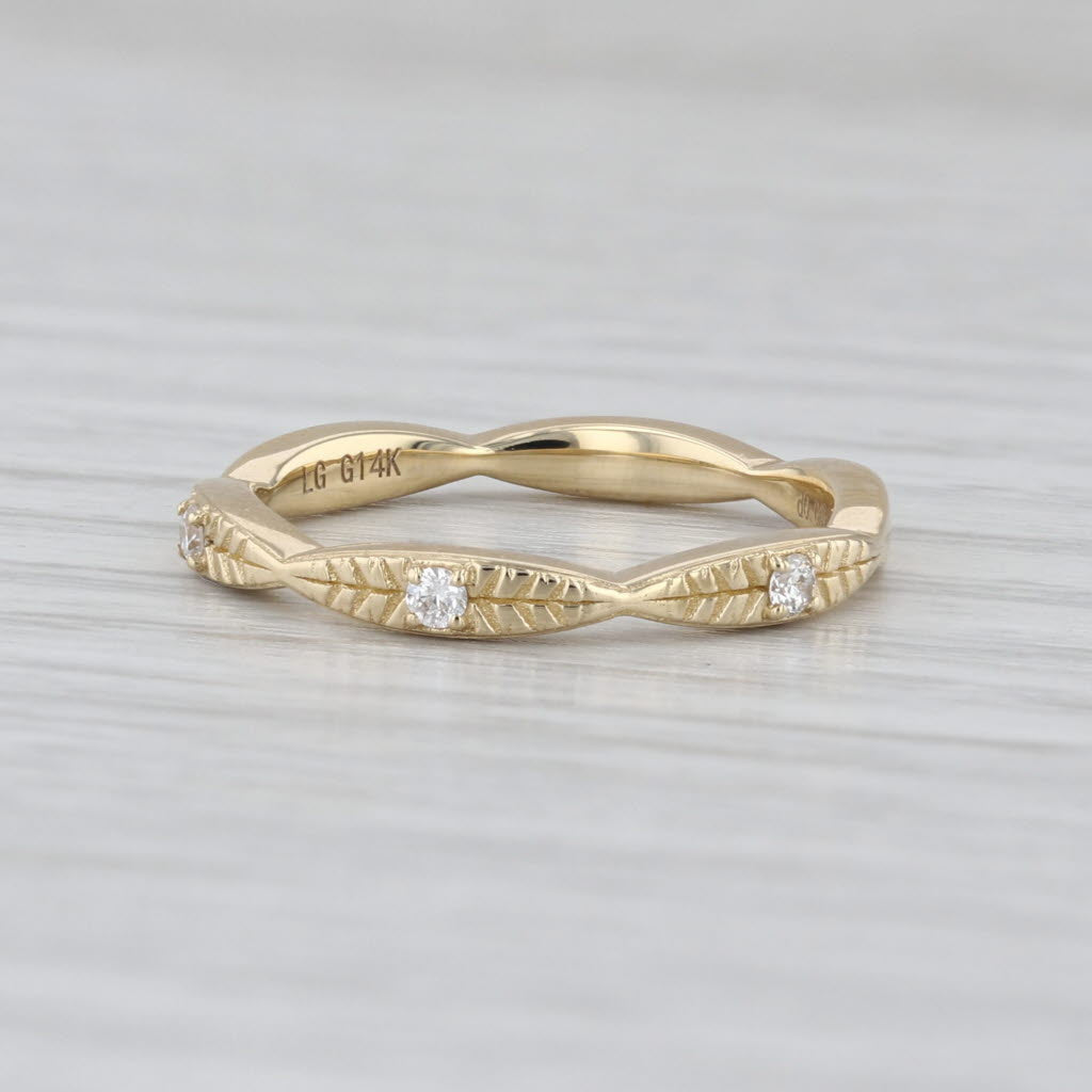 New Lab Created Diamond Wedding Band 14k Yellow Gold Stackable Anniversary Ring