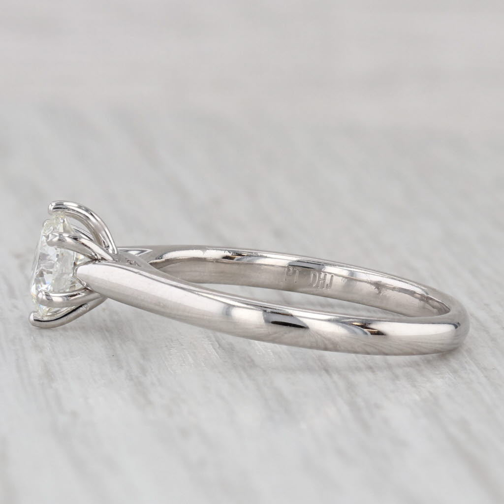 Gray 1.01ct Round Brilliant VVS2 Diamond Solitaire Engagement Ring Platinum GIA