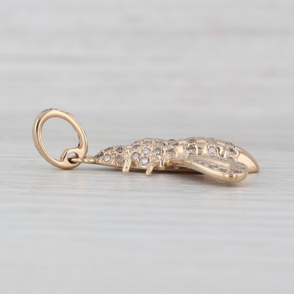 New 0.45ctw Diamond Bumble Bee Pendant 14k Yellow Gold Insect Bug Jewelry