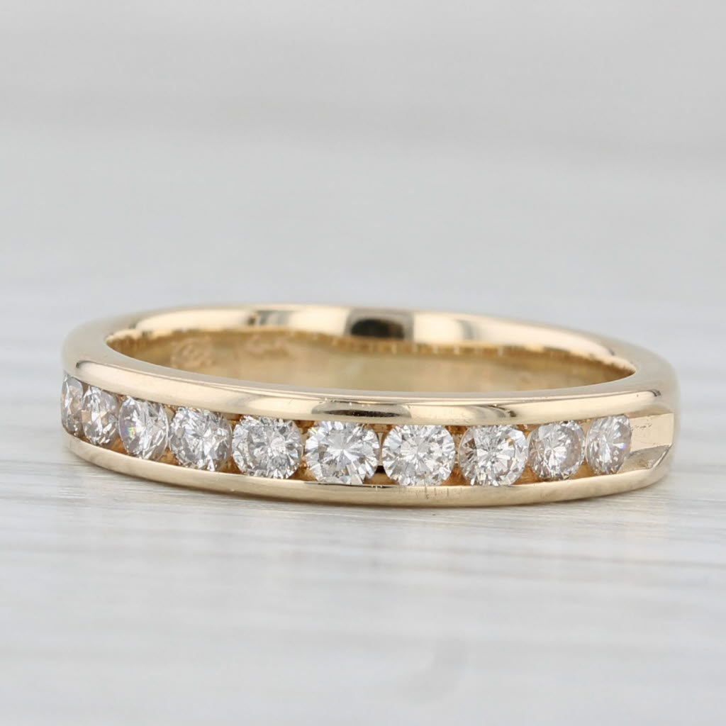 0.52ctw Diamond Wedding Band 14k Yellow Gold Size 6 Stackable Ring