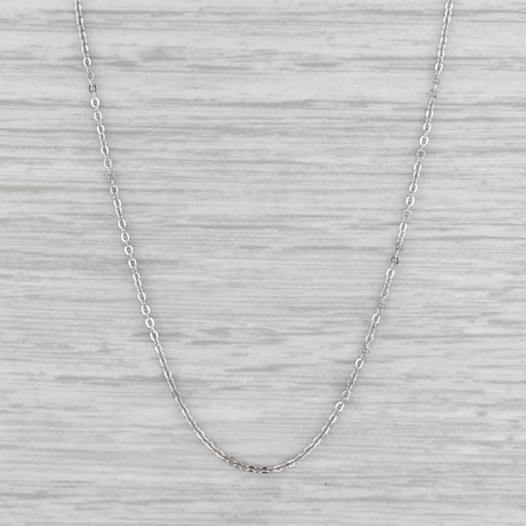 16.75" 0.7mm Cable Chain Necklace 14k White Gold