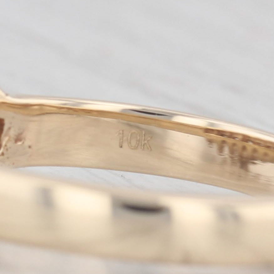 Light Gray 0.90ctw Diamond Tiered Pyramid Ring 10k Yellow Gold Stackable Anniversary