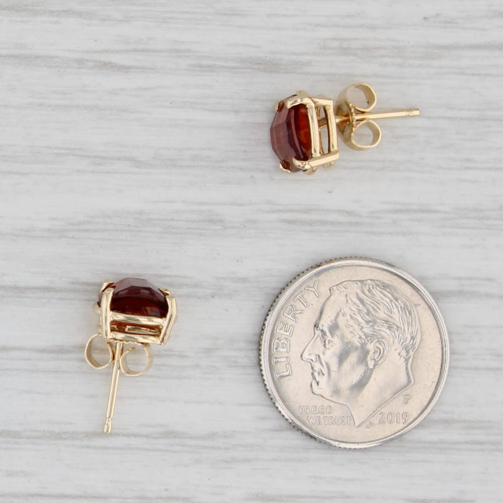 Light Gray 5ctw Garnet Stud Earrings 14k Yellow Gold Solitaire Studs January Birthstone