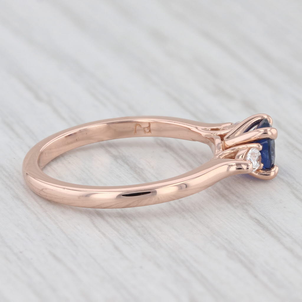 Light Gray 0.92 ctw Lab Created Sapphire Diamond Ring 14K Rose Gold Size 6.5