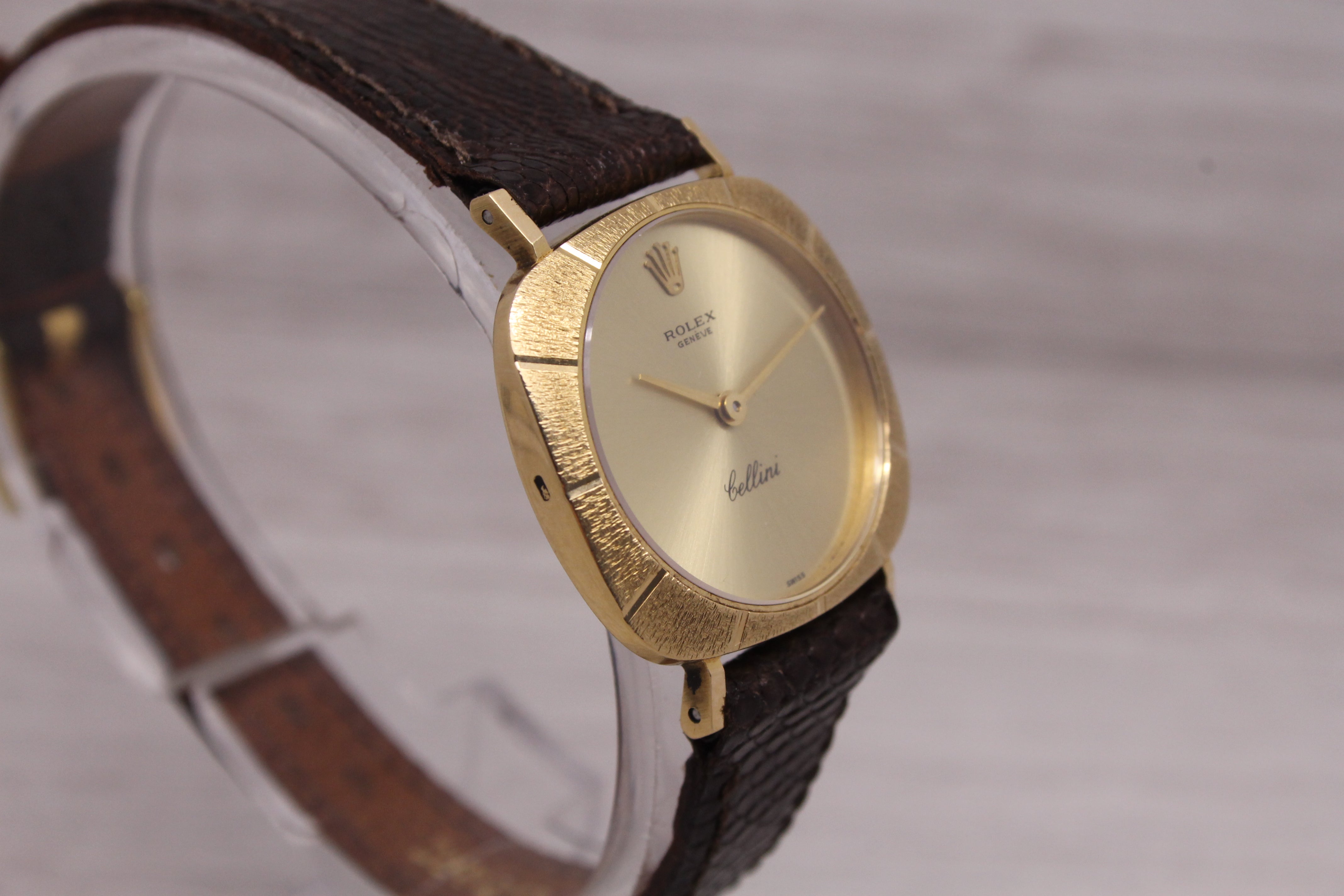 Rosy Brown Vintage 1970's Rolex Cellini 3878 Ladies 18k Yellow Gold Wrist Watch cal.1600