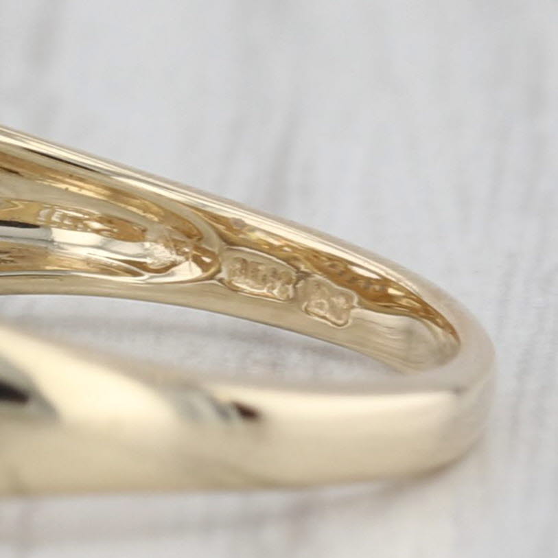 Diamond Zircon Semi Mount Engagement Ring 10k Yellow Gold Size 7