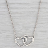 Linked Hearts Pendant Necklace Sterling Silver 18.5" Wheat Chain James Avery