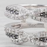 0.23ctw Black White Diamond Ring Jacket 14k White Gold Size 5 Enhancer Bridal