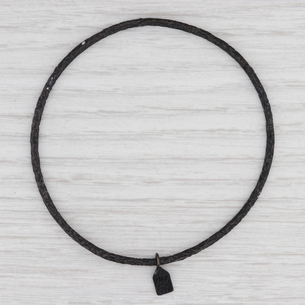 New Nina Wynn Pallas Bangle Bracelet Oxidized Sterling Silver 8" Size 3