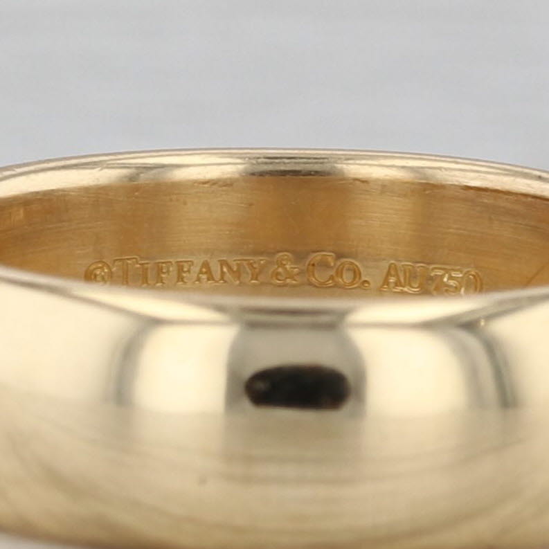 Tiffany Forever Wedding Band 18k Yellow Gold Size 5.75 6mm Ring