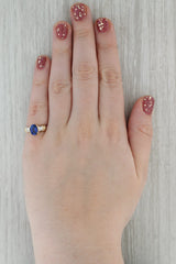 1.75ct Lab Created Blue Sapphire Ring 10k Gold Size 6.5 Oval Solitaire