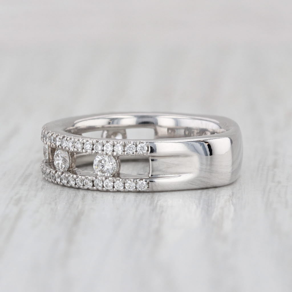 Krypell 0.63ctw Diamond Wedding Anniversary Band 18k White Gold Size 5.5 Ring