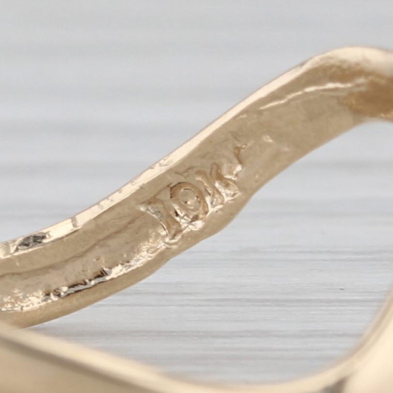 Contoured Curved Band Ring 10k Yellow Gold Size 9.5