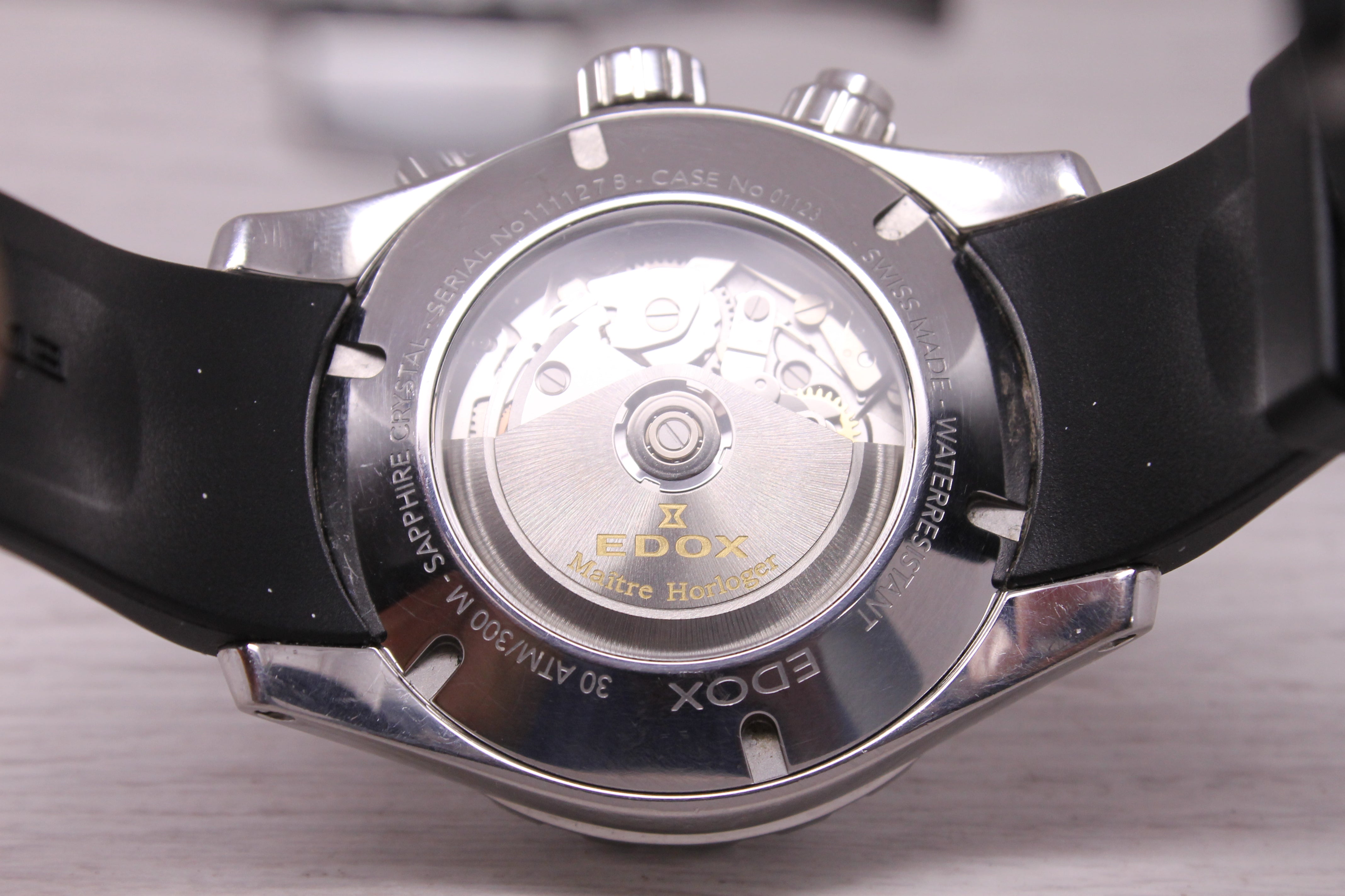 Edox Ocean Master Mens Steel 44mm Automatic Chronograph Watch 01123 3ORCA ABUN