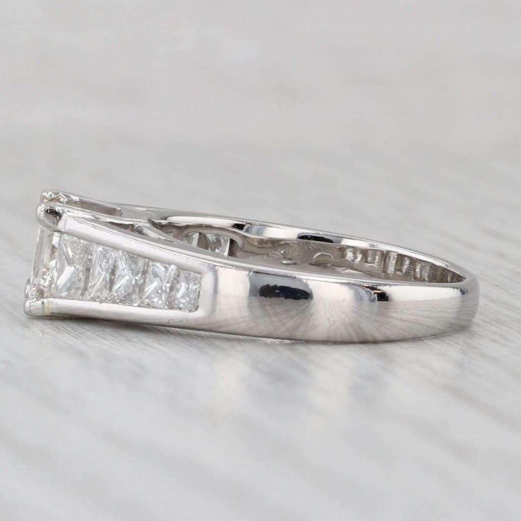 2ctw Diamond Engagement Ring Platinum Cathedral Band Size 6.75 GIA