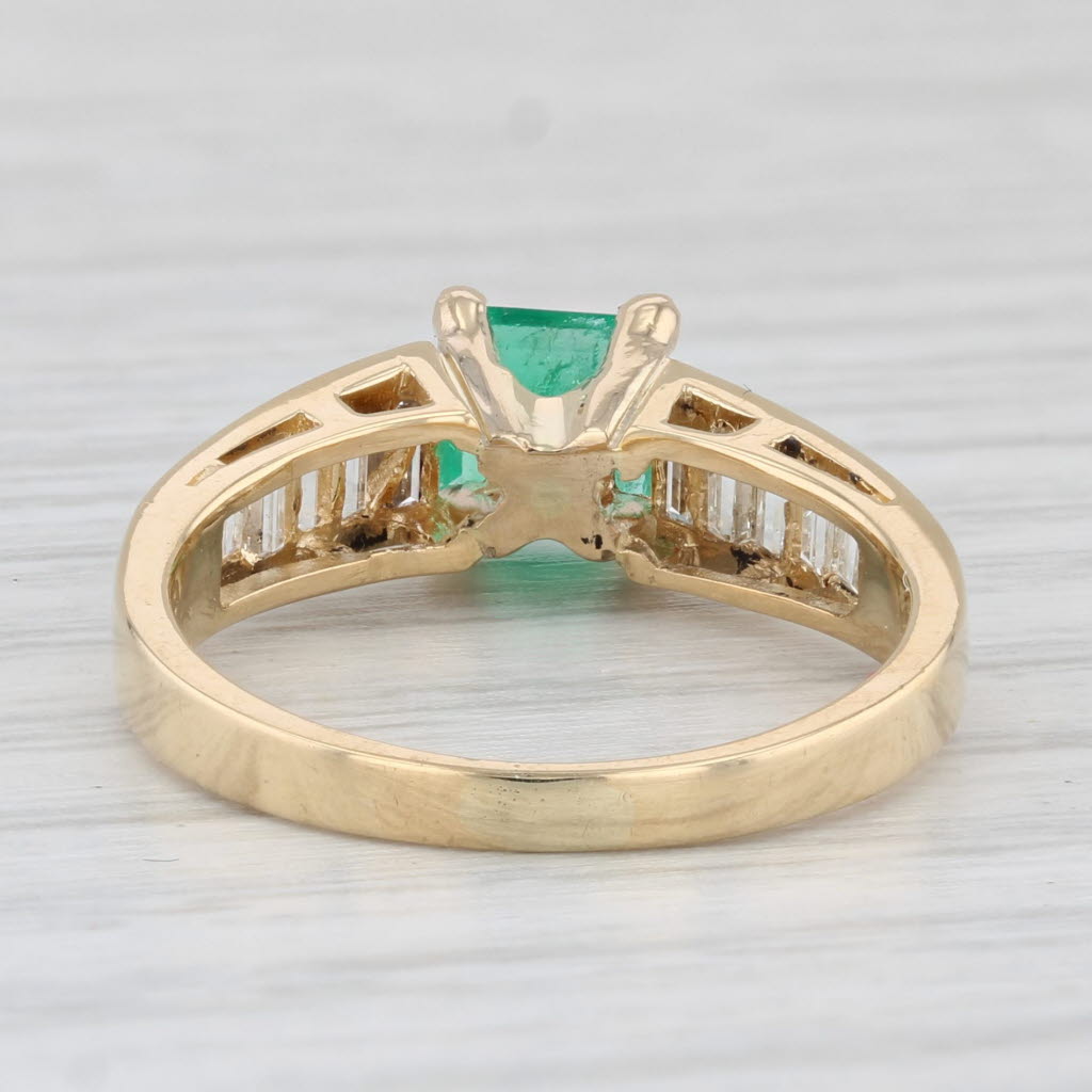 Light Gray 1.53ctw Emerald Diamond Ring 18k Yellow Gold Size 6.25 Engagement