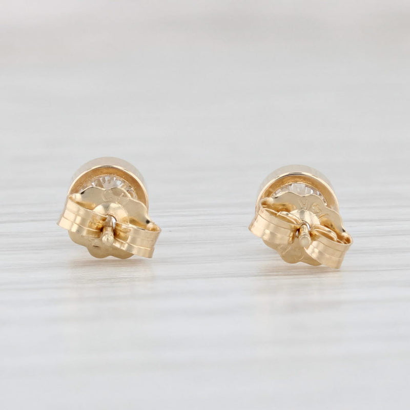 Light Gray New 0.54ctw Round Diamond Solitaire Stud Earrings 14k Yellow Gold