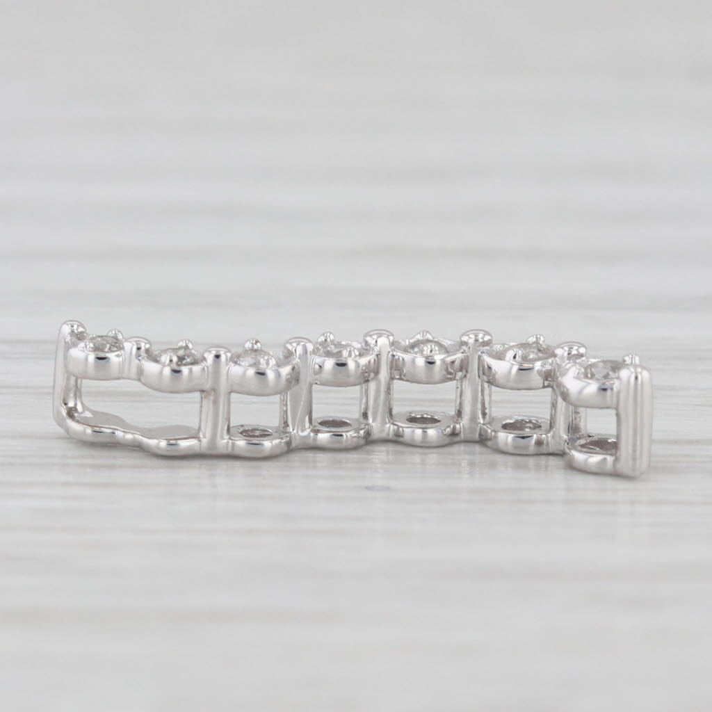Light Gray Diamond Graduated Journey Pendant 10k White Gold Floating Drop