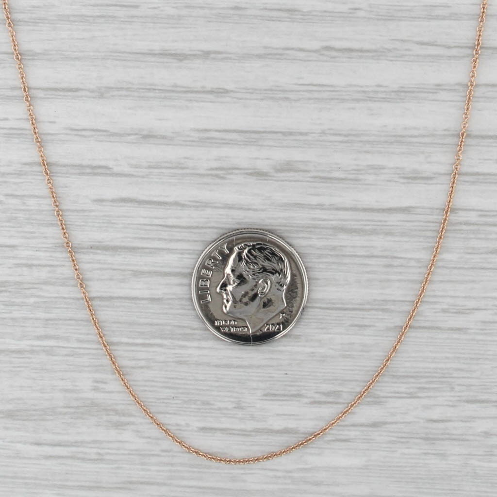 Cable Chain Necklace 14k Rose Gold 18" 1mm
