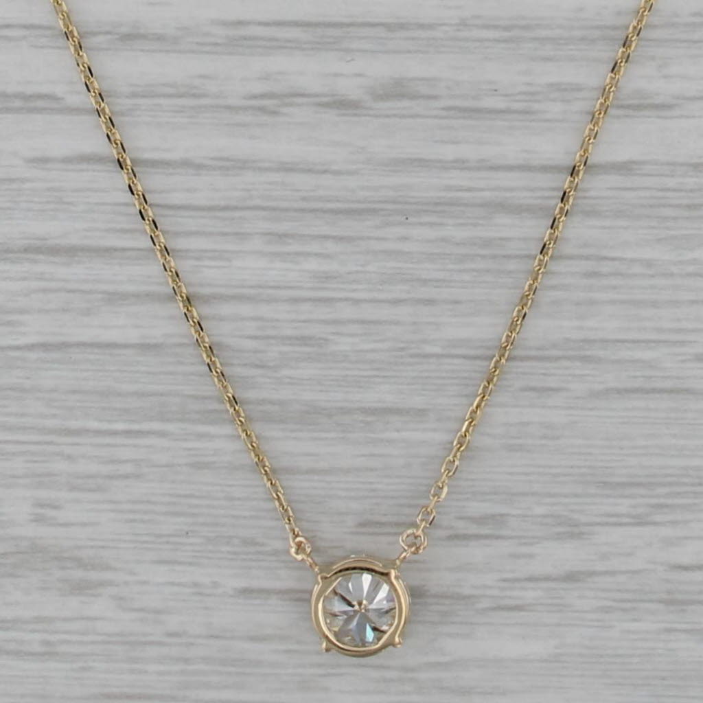 New 1.78ct Diamond Solitaire Necklace 14k Gold Cable Chain 16" 17" 18" GIA