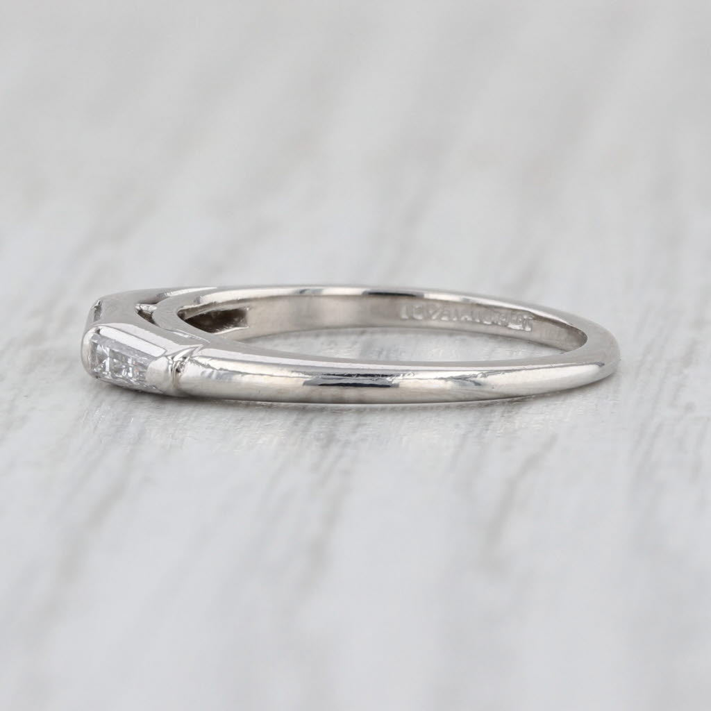 Vintage 0.30ctw Diamond Wedding Band Platinum Stackable Ring