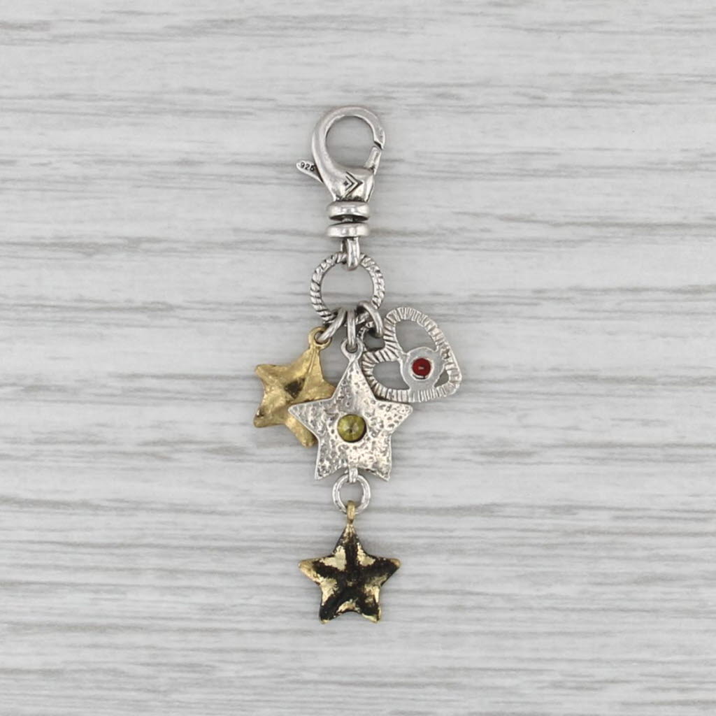 Silpada Shoot for the Stars Heart Charm Pendant Sterling Silver Cubic Zirconia