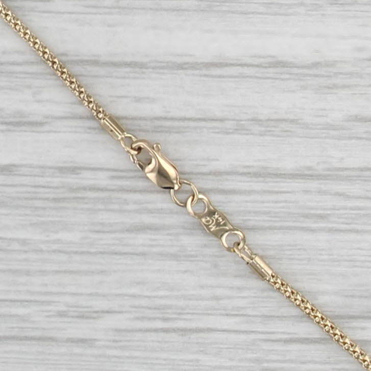 Hollow Snake Chain Necklace 14k Yellow Gold 18" 1.3mm