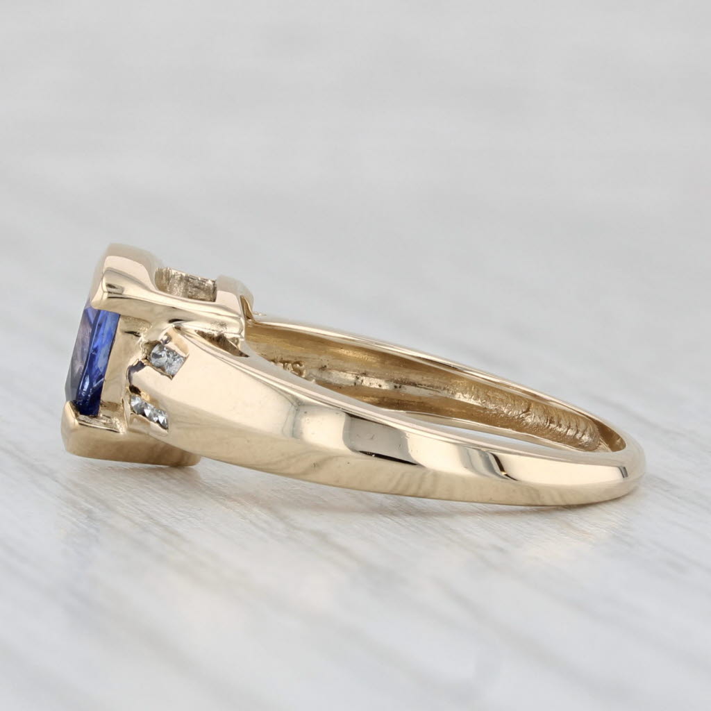 Light Gray 1.03ctw Trillion Tanzanite Diamond Ring 14k Yellow Gold Size 6.25