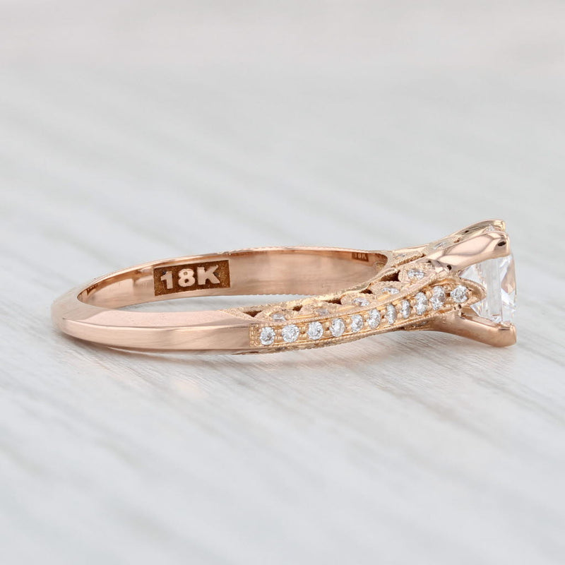 Light Gray New Tacori 1ctw Diamond Semi Mount Engagement Ring 18k Rose Gold Size 6.5