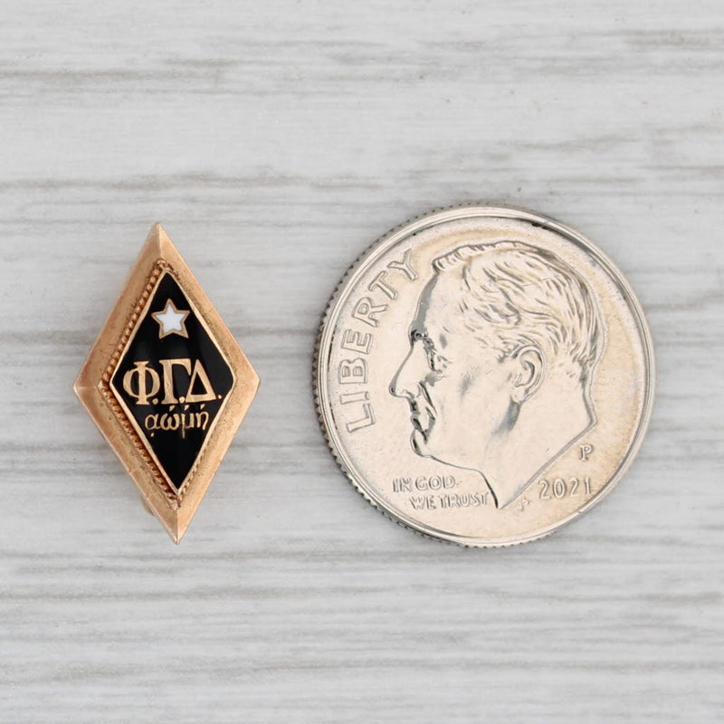 Phi Gamma Delta Badge 10k Gold Enamel Fiji Fraternity 1918 Antique Pin