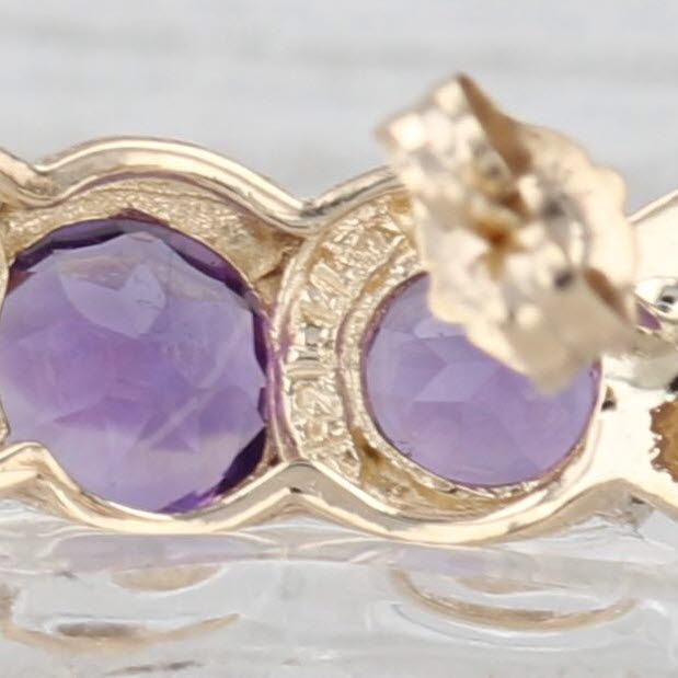 3.25ctw Amethyst Journey Earrings 14k Yellow Gold Drops