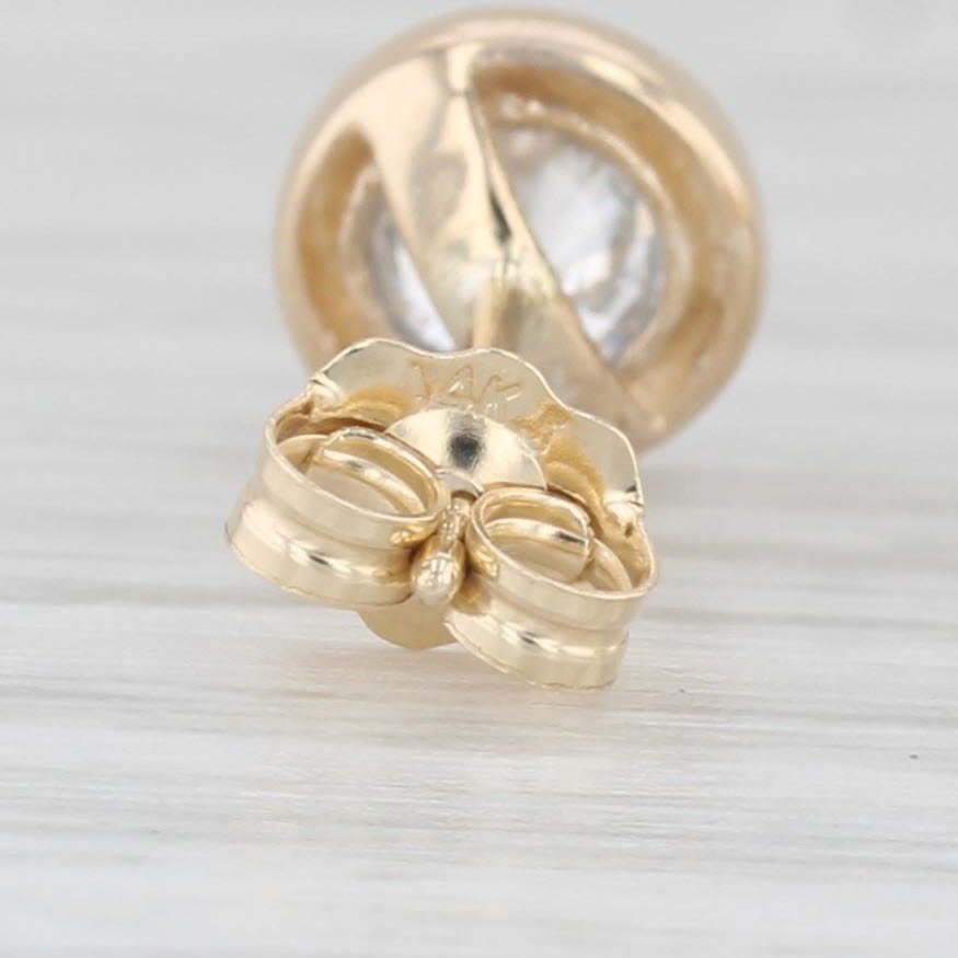 Light Gray 0.60ctw Round Solitaire Diamond Stud Earrings 14k Yellow Gold