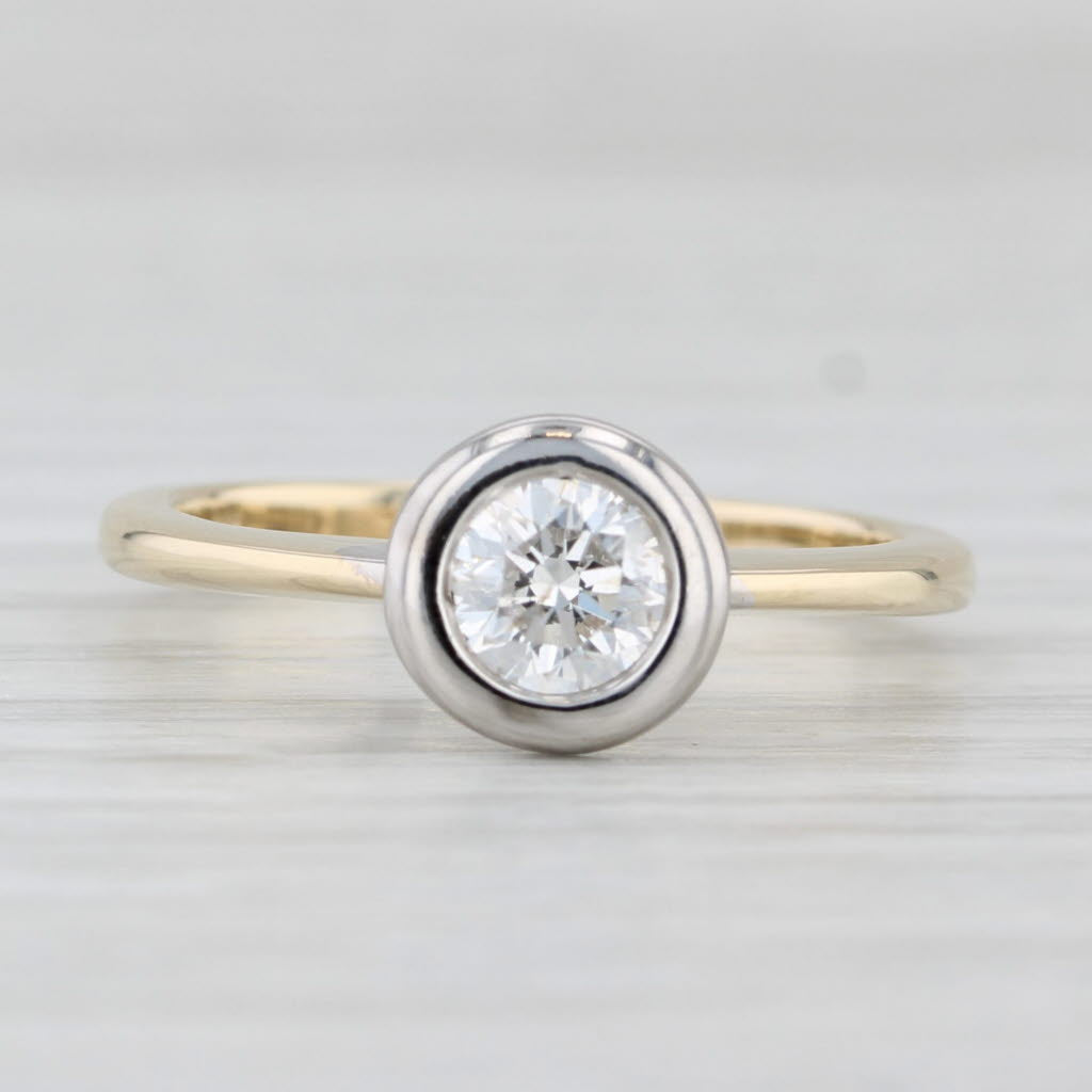 Light Gray 0.50ct Round Solitaire Diamond Ring 14k White Yellow Gold Size 6.75