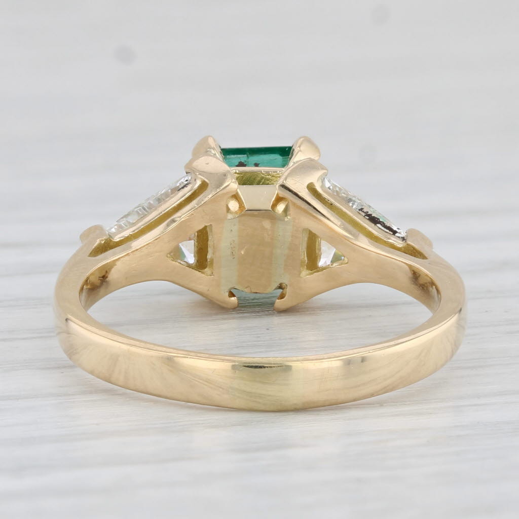 Light Gray 2.30ctw Emerald Cut Emerald Diamond Ring 18k Yellow Gold Size 7.5 Engagement GIA