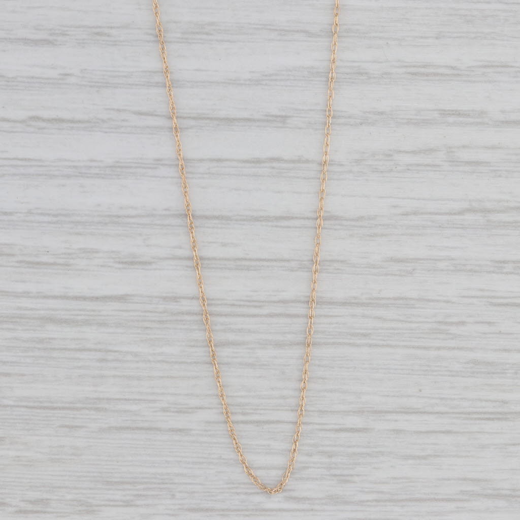 Gray 18" 0.9mm Fine Rope Chain Necklace 14k Yellow Gold
