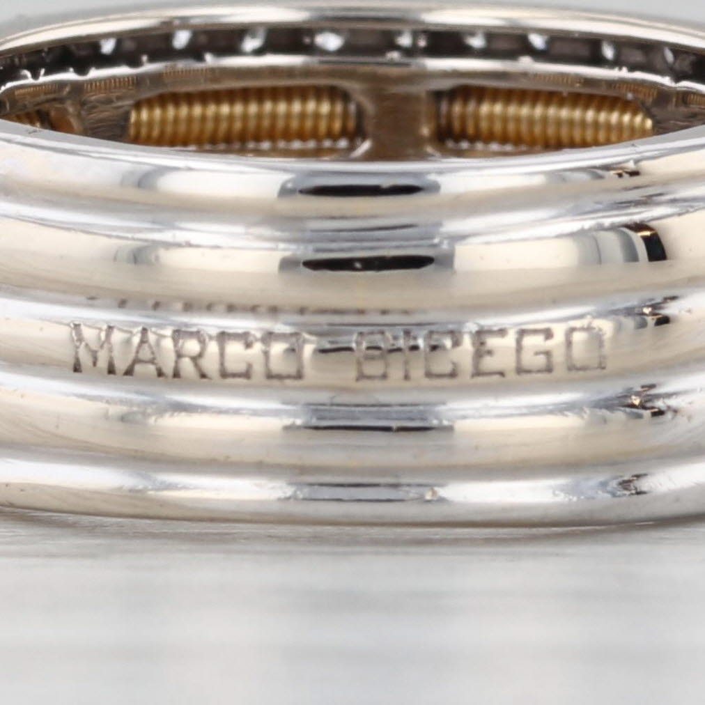 Marco Bicego 0.38ctw Multirow Diamond Stacked Bands Ring 18k Gold Size 5