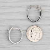 0.34ctw Diamond Hoop Earrings 10k White Gold Hinged Snap Top