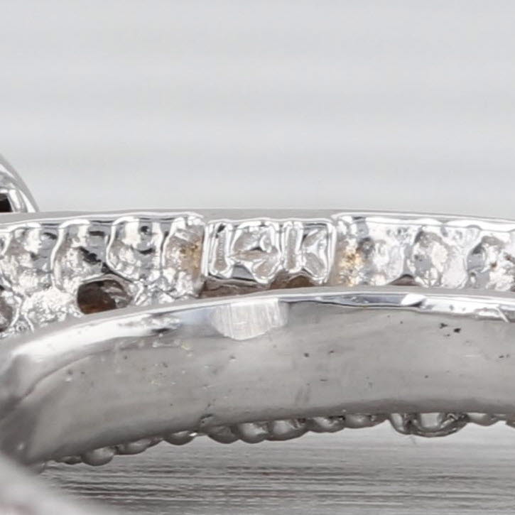 1.70ctw Pave Diamond Large Open Heart Pendant 10k White Gold