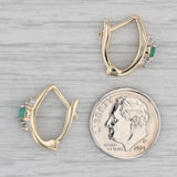 Gray 0.40ctw Emerald Diamond Drop Earrings 10k Yellow Gold Snap Top Posts