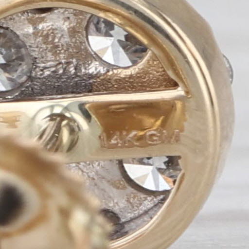 0.70ctw Diamond Cluster Stud Earrings 14k Yellow Gold Screw Back Studs