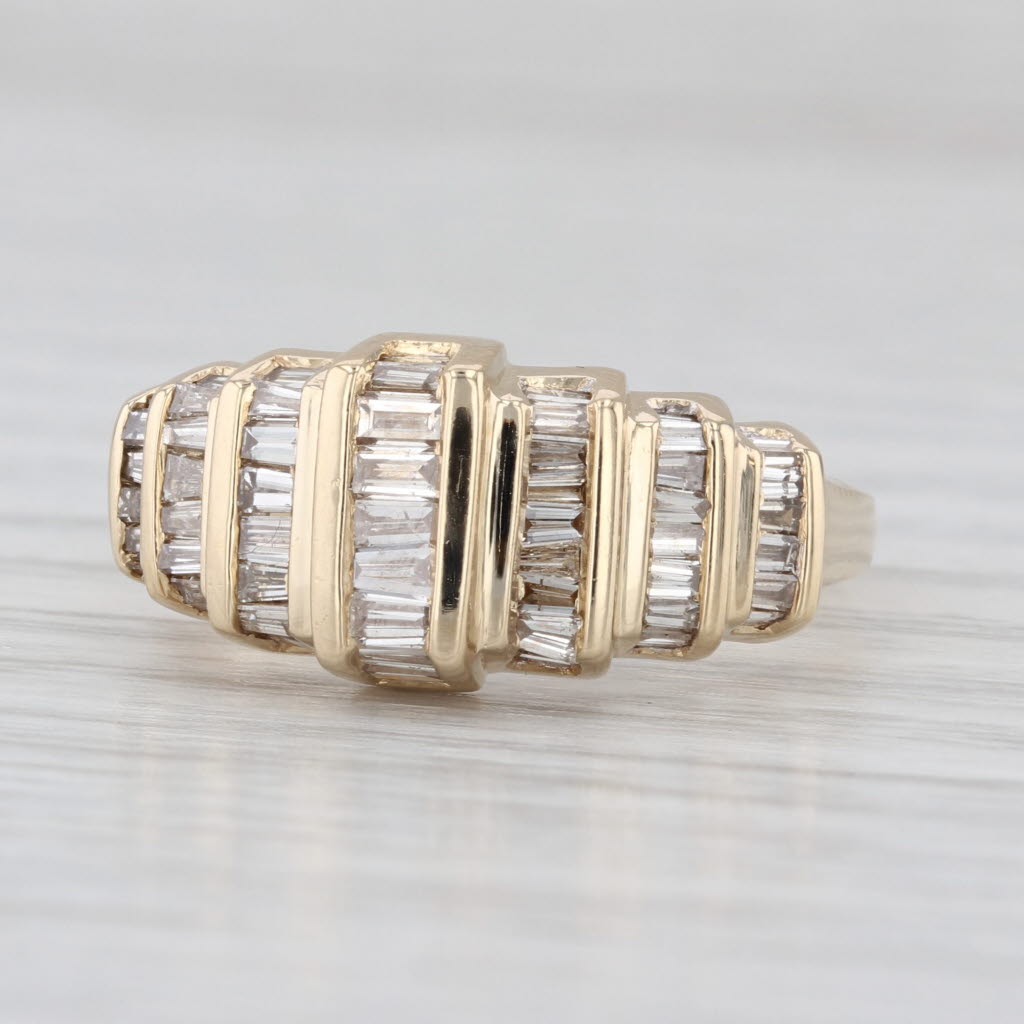 0.96ctw Diamond Tiered Ring 14k Yellow Gold Size 8.25