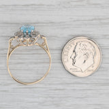 Gray 1.46ctw Oval Blue Topaz Diamond Ring 10k Yellow Gold Size 7.5