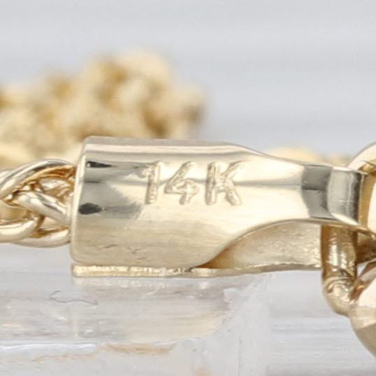 1.91ctw Diamond V Necklace 14k Yellow Gold 20" Wheat Chain Statement